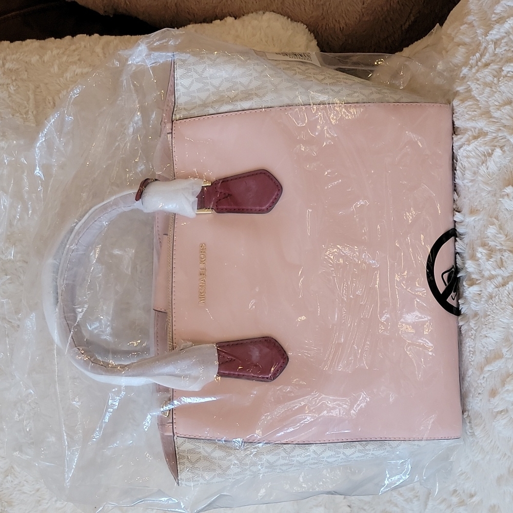 Michael Kors bag, New with tag, burgundy, pink, and gray